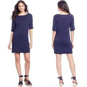 Lilly Pulitzer Camie Boatneck 3/4 Sleeve Shift Dress, Navy, Size Small